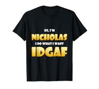 Nicholas Costume IDGAF Funny Meme Halloween Costume for Nick T-Shirt