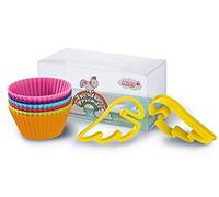 Nici 40974.0 - Licorne Theodor & Friends Moule à Muffin (6 pièces) en Silicone avec emporte-pièces (Lot de 2)
