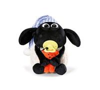 NICI - NICI 41470 Shaun Le Mouton Peluche Timmy avec Petit Ours, Sucette et Sommeil Bonnet, 25 cm, Couleur : Blanc/Noir