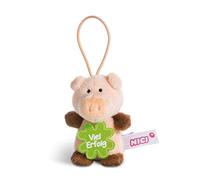NICI 44864 Pendentif en Forme de Cochon avec Inscription « Viel Erfolg » 8 cm avec Boucle Rose/Marron