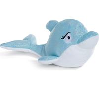 NICI 45366 Doudou Delfin Del-Finchen 15cm couché, bleu/paillettes