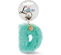Nici 45613 Étiquette de sac lettre "D" peluche verte avec symbole arc-en-ciel