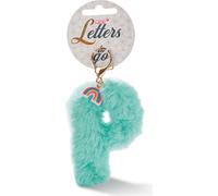 Nici 45625 Pendentif de sac en peluche lettre P avec symbole arc-en-ciel et mousqueton