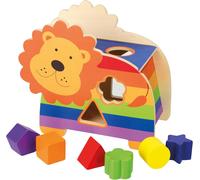 Nici 46029 OTT13014 Jeu De Tri De Formes Lion, Multicolore, Jouet En Bois