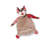 NICI Chauve-Souris « Explorateur du Monde » 25 x 25 cm partir de 0+ Mois Enfants bébé/Doudou pour Fille & garçon, Imprimée Lettre, 46735, Gris/Rouge