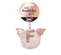 NICI 46975 Pendentif de Sac avec Pompon de Protection Lettre F Blanc/doré