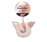 NICI 46979 Pendentif de Sac avec Pompon Protecteur Lettre J Blanc/doré