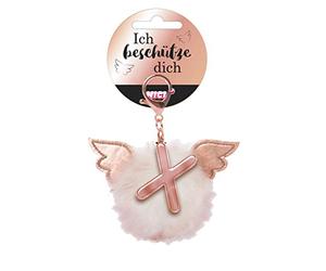 NICI 46992 Pendentif de Sac avec Pompon Protecteur Lettre X Blanc/doré