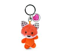 NICI- Herz 7 cm avec Pendentif « Symbole de cœur Bonheur en Forme de Renard pour lanière, Trousseau Porte-clés, Pois, 47533, Orange/Blanc