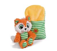NICI Renard Finjo 14cm Dormant dans lit Orange-Peluche pour Les bébés et Les Tout-Petits, pour Toucher, se blottir, Explorer et s'endormir, 49093