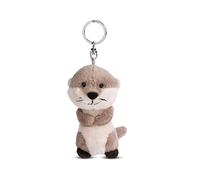 NICI 49142 Otter Oda 10cm Grey-Sustainable Companion Cuddly Animal Pendant Ring for Lanyard, Key Ring & Key Holder