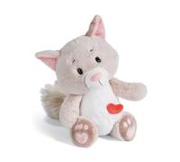 NICI 49407 Cuddly Toy Love Cat Fluffy 25 cm Swivel Grey Sustainable Soft Plush Cute Plush Toy for Cuddling and Playing, for Children and Adults, Great Gift Idea