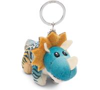 NICI Porte-clés dinosaure Cerastupsy de 10 cm bleue - Pendentif animal câlin durable avec anneau métallique pour accrocher aux clés, à la corde, au sac et plus encore
