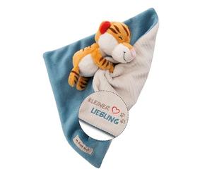 NICI 49750 Doudou pour bébé, 22 x 22 cm, avec Doudou Tigre, Doudou Moelleux, pour Fille et garçon, Cadeau de Naissance, avec Inscription brodée « Kleiner Liebling»