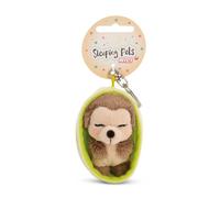 NICI 61603 Porte-clés, Motif Hérisson, Inscription « Sleeping Pets », 8 cm, Dans Un Panier, Marron, Compagnon Fidèle Pour Sac À Dos Ou Pour Sac, Pour Petits Et Grands