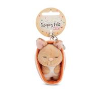 NICI 61604 Porte-clés, Motif Lapin, Inscription « Sleeping Pets », 8 cm, Dans Un Panier, Marron, Compagnon Fidèle Pour Sac À Dos Ou Pour Sac, Pour Petits Et Grands