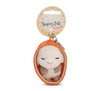 NICI 61611 Porte-clés, Motif Agneau, Inscription « Sleeping Pets », 8 cm, Dans Un Panier, Blanc, Compagnon Fidèle Pour Sac À Dos Ou Pour Sac, Pour Petits Et Grands