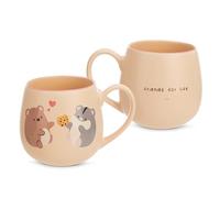 NICI 61827 mymochi Tasse, « Friends for Life », 400 ML, 8 x 9 cm, Beige, Tasse À Thé, Tasse À Café, en Porcelaine, avec Anse, pour Boissons Froides Et Chaudes, Café, Thé, Lait, Cacao