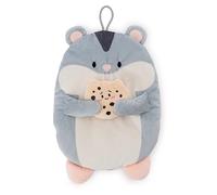 NICI 61939 mymochi Peluche-bouillotte au Motif du Hamster Shai avec Cookie, capacité : 300 ML, 30 cm, Grise, Compagnon Douillet dès 10 Mois, Coussin Chauffant pour Enfants et Adultes