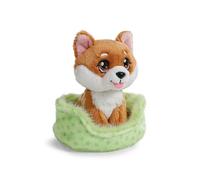 NICI 61943 Chien Shiba Inu en Peluche, dans Son Panier, 12 cm, Marron, Doux, Adorable Compagnon pour câlins et Jeux, Superbe idée Cadeau pour Enfants et Adultes