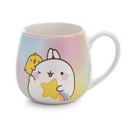NICI 62224 Tasse aux Motifs de Molang et étoile filante, 400 ML, 8 x 9 cm, Multicolore, pour thé ou café, en Porcelaine, mug avec Bande décorative, Anse/poignée, pour Boissons Chaudes et Froides