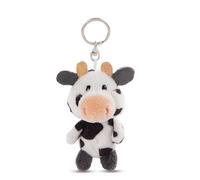 NICI 62245 Porte-clés avec peluche au motif de vache Cowluna, 10 cm, blanc, compagnon fidèle pour sac à dos ou sac à main, pour petits et grands