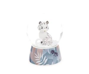 NICI 62460 Boule à Neige avec léopard des neiges Eleni Snowbell, 6,5 cm, Blanche, Accessoire de décoration, Scintillante, Globe en Verre, Une idée Cadeau Parfaite pour célébrer l’amitié