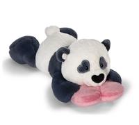 NICI 62613 Panda Love avec cœur en Peluche, 20 cm, Noir, Doux, Adorable Compagnon pour câlins et Jeux, Superbe idée Cadeau pour Enfants et Adultes