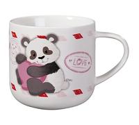 NICI 62632 Tasse aux Motifs de Panda et Papillon Love, 420 ML, 9,5 x 9,5 cm, Blanche, pour thé ou café, mug en Porcelaine, avec Anse/poignée, pour Boissons Chaudes et Froides