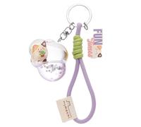 NICI 63184 Porte-clés et Pendentif de Sac en Forme de Chat Angy, 5 x 4 cm, Violet, Joli Pendentif Liquide, Accessoire Mignon, Cadeau pour Les Fans de Chats et de Kawaii