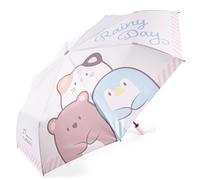 NICI 63196 mymochi Parapluie, 98 cm de diamètre, Beige, Pliable, avec Housse 28 cm, Design Mignon, pour la Bonne Humeur Les Jours de Pluie, pour Les Fans de Chats et de Kawaii