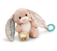 NICI Activity 61883 Fjella Doudou Lapin avec Inscription « Ich beschütze Dich » Rose 23 cm pour bébés et Tout-Petits à saisir, câliner, découvrir et s'endormir