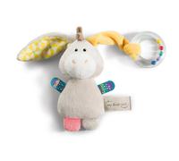 NICI Peluche âne My First 42080 avec hochet anneaux 14,5 x 7,5 cm beige
