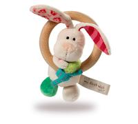 Nici Anneau De Préhension En Bois Lapin Tilli Avec Hochet Cloche