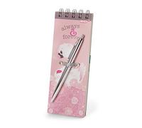 NICI Bloc-notes cygne Love blanc 20 x 7 x 3 cm avec stylo à bille 80 pages et 40 feuilles lignées