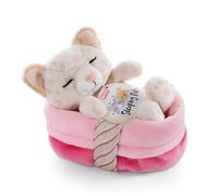NICI Peluche Chat avec Panier Sleeping Pets 12 cm – Doudou pour Filles, Garçons, Bébés