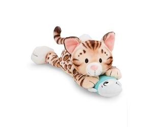 NICI Chat-léopard Avec Poisson En Peluche, Doux, Mignon, Pour Câliner Et Jouer, Excellente Idée De Cadeau, Pour Enfants Et Adultes, 30 cm, marron - 62152
