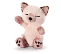 NICI Doudou Chat Siamois, 12 cm, Multicolore - 63134 | Endormi dans son panier, peluche en tissu tout doux, adorable compagnon à câliner et à emporter partout, excellente cadeau