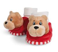NICI Chaussons pour bébés avec hochet FC Bayern Ours Berni Rouge