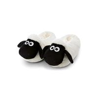 NICI Chaussons pour Enfants et Adultes Shaun Le Mouton 36-39 (Taille M), Blancs, en Peluche, Doux et Chauds, avec Semelle antidérapante, Pantoufles - 62340