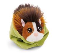 NICI Little Paws Cochon d'Inde 12 cm Espresso-Caramel dans Un Panier Vert - Peluche Moelleuse pour câliner, Jouer et Aimer - 61334