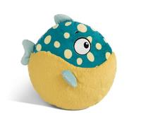 NICI Coussin de voyage Poisson-ballon Volker 28cm - Coussin moelleux pour filles, garçons & bébés, Coussin rond en peluche avec ruban flexible en peluche - 49797
