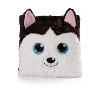 NICI- Coussin GLUBSCHIS Husky Barkley 30x30cm White-Black figuratif-Oreiller Doux pour Les garçons, Les Filles, Les bébés et Les Amateurs de Peluches-Idéal Non Seulement pour la Maison, 48589