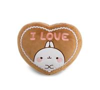 NICI Coussin MOLANG cœur Pain d’épices, 35 × 28,5 cm - 63303 | Accessoire déco doux et charmant à câliner, pour chambre d’enfant, canapé et lit, jolie idée cadeau pour enfants et fans