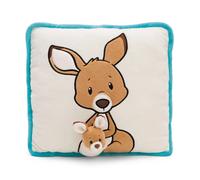 NICI Coussin Kangourou avec bébé Kangourou 7cm 30x30cm Brun - Coussins en Peluche Doux pour Les garçons, Les Filles, Les bébés - idéal pour la Maison, la Maternelle ou en déplacement
