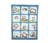 NICI Couverture en Peluche Hibou Oscar 106x140 cm Bleu - Couverture de câlin pour bébés et Enfants - Couverture pelucheuse Moelleuse - Couverture Chaude pour Filles et garçons