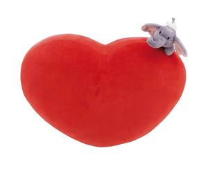 Nici Cushion Elephant Heart Shaped Cushion 42x27 Cm 12 Cm Orange Enfants