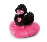 NICI Cygne en Peluche Love sur Un Cœur 10 cm, Noir I Jouet Douillet pour Filles, Garçons et Bébés I Peluches Animaux à Câliner, pour Jouer et Dormir - 48265