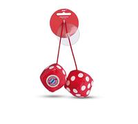 NICI- Dés Pelucheux FC Bayern Ours Berni 4x4cm Rouge Issu d'une Production Durable, 49081
