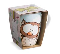 NICI Die Hibou Oscar 310 ML Blanc avec Banderole thé Tasse en Porcelaine mug Anse pour Boissons Froides et Chaudes, café-Super idée Cadeau, 48938
